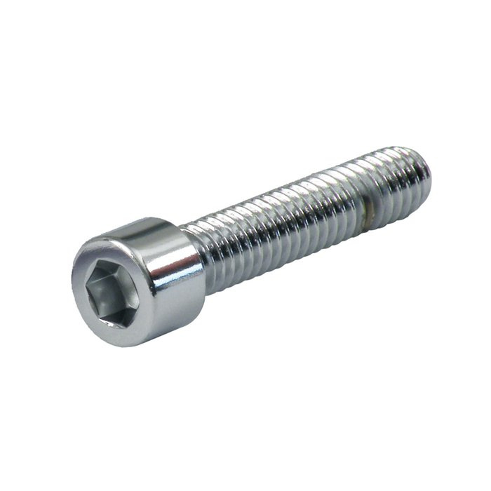 Polished allen bolt, chrome 3/8-16 x 4