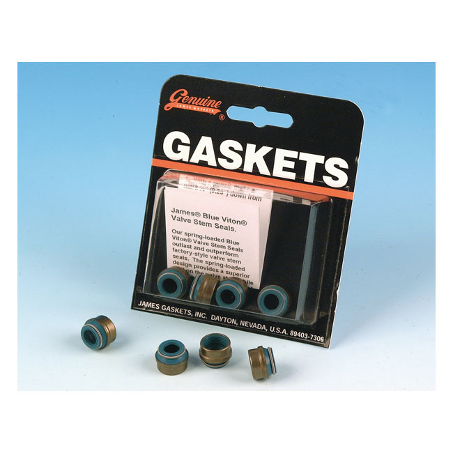 James, Valve Guide Seal Kit. Viton. 4-Pk 84-99 Evo B.T., 99-04 Twin Ca