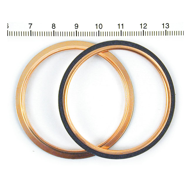 James, Round Copper Exhaust Gasket Set (Pr) 66-84 Shovel