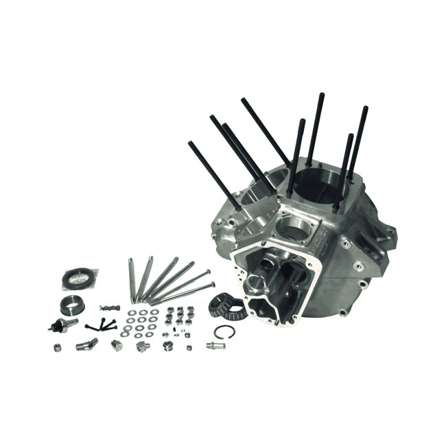 S&S, 84-91 Crankcase Assembly, Std Bore. Black 84-91 Evo B.T.