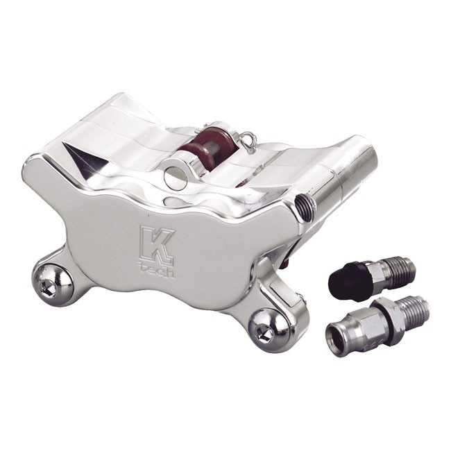 K-Tech 4-Piston Brake Caliper. Polished Custom Applicat