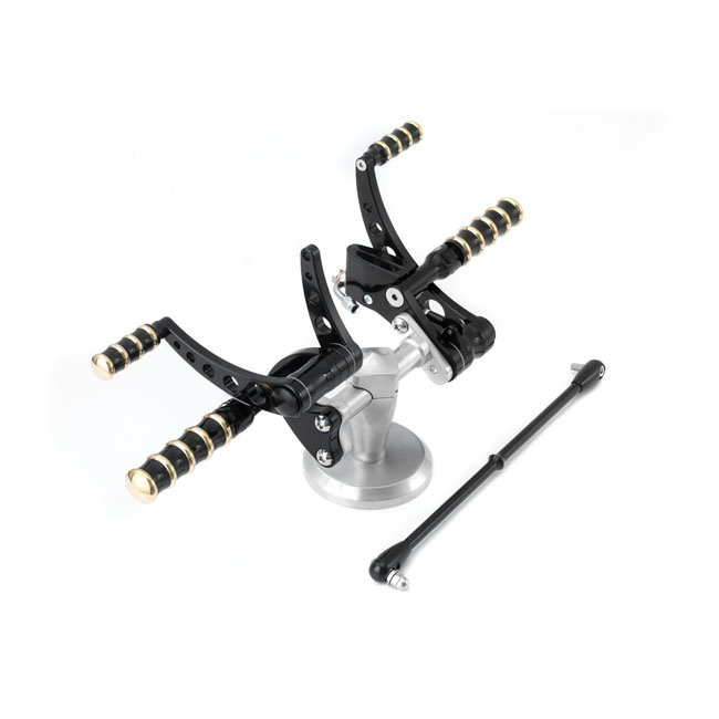 K-Tech, Vintage Style Forward Controls. Black & Brass 8