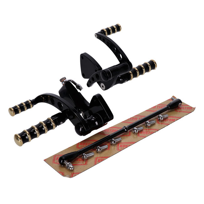 K-Tech, Vintage Style Forward Controls. Black & Brass 0