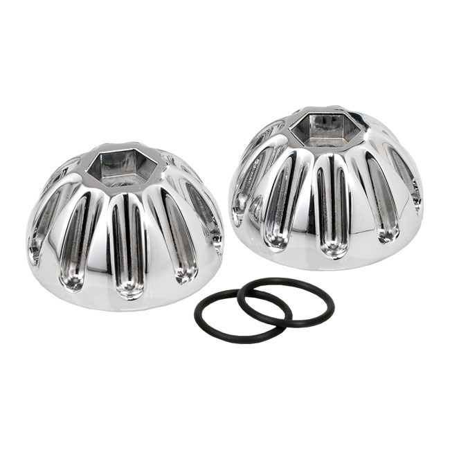 K-Tech, Knuckle Rocker Nuts. Groove, Chrome Finish 36-4