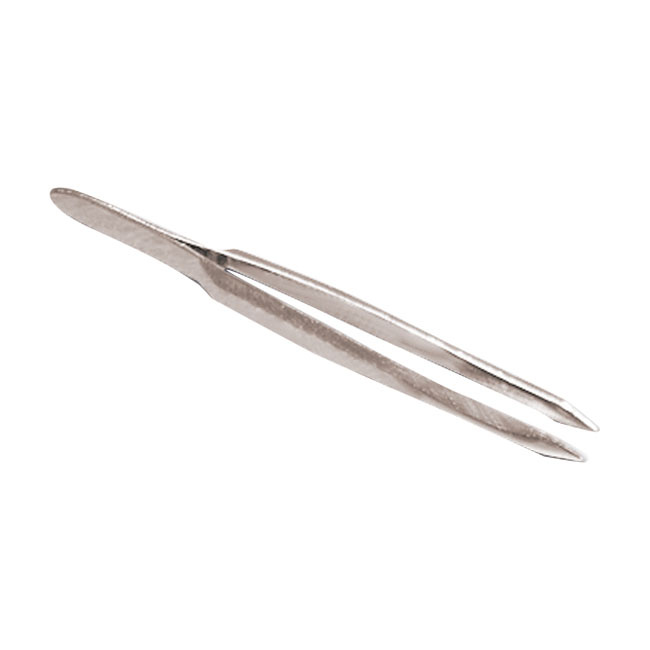 Gm Tweezers Pointed Tip  Anti Corrosion Metal. 10Cm Lon