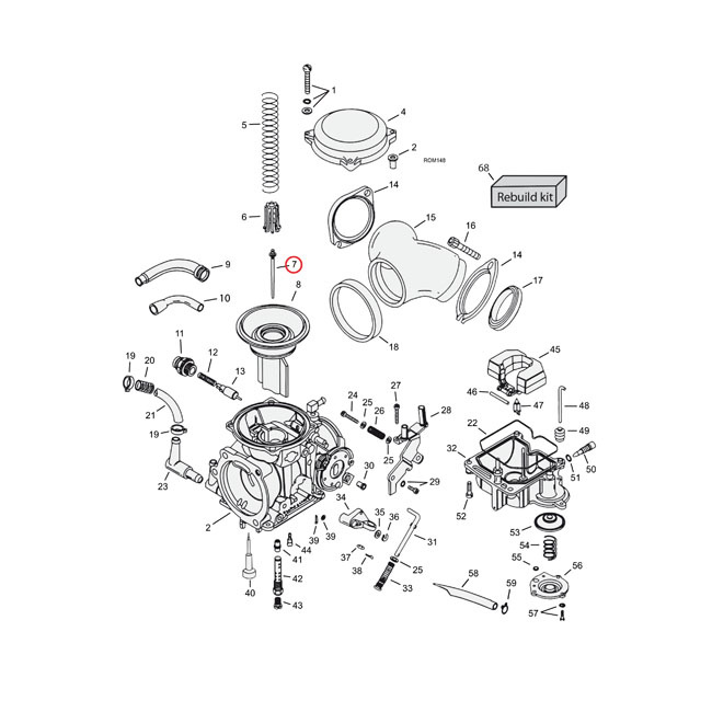Jet Needle (Mid-Range) Cv Carb. N65C 88-06 Xl, 90-06 B.T. With Keihin