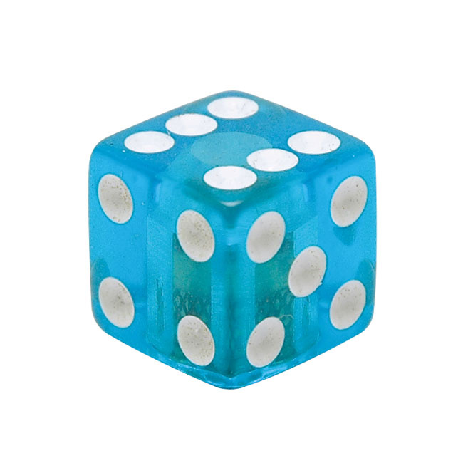 Trik Topz, Valve Stem Caps Multifit Dice, Clear Blue
