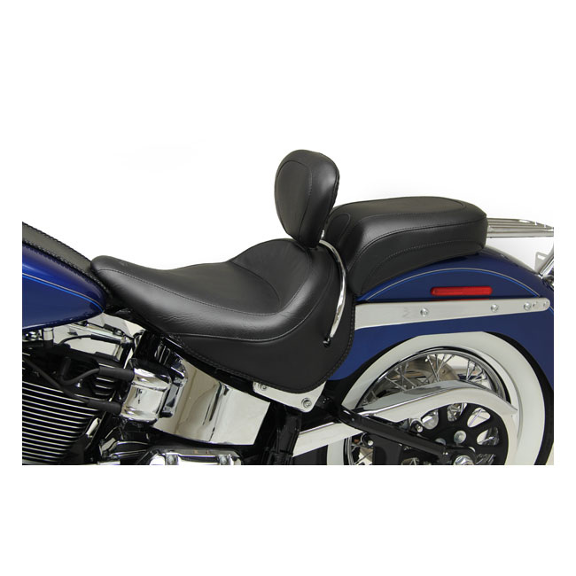 Mustang, Wide Touring Solo Seat. With Rider Backrest 05-17 Flstn Softa