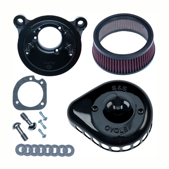 S&S Mini Teardrop Stealth Air Cleaner Kit 00-15 Softail, 99-17 Dyna (E