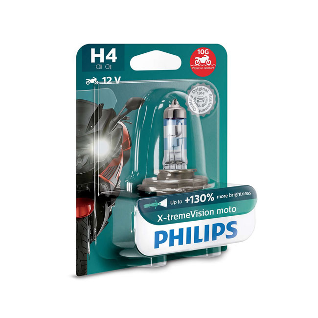 Philips X-Tremevision+ Moto Headlamp Bulb H4