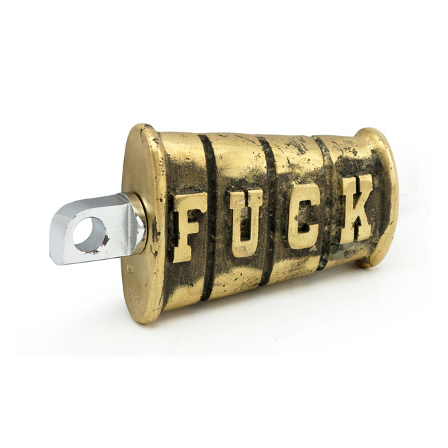 Wannabe Choppers, Kicker Pedal 'Fuck'. Cast Brass Most H-D Models With