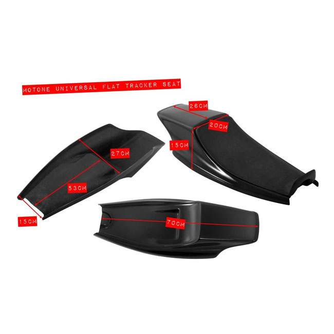 Motone, Flat Tracker Seat Pan 'Xs650 Style'' Black Universal