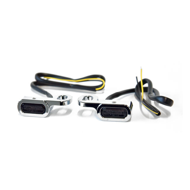 Fastline, Below Bar Led Turn Signal Set. Chrome Hydraulic Clutch: 09-1