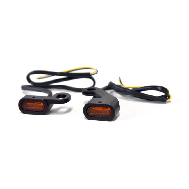 Fastline, Below Bar Led Turn Signal Set. Black Mechanical Clutch: 09-1