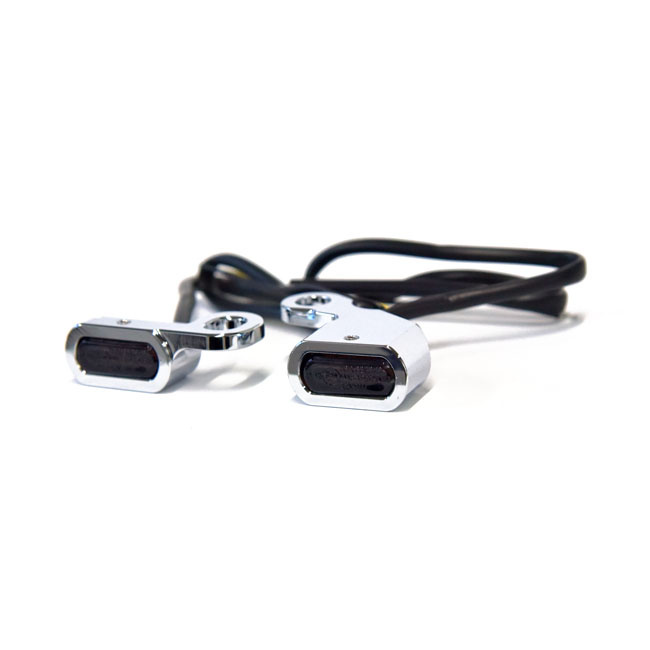 Fastline, Below Bar Led Turn Signal Set. Chrome 00-14 Softail, 99-17 D