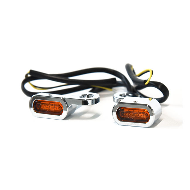 Fastline, Below Bar Led Turn Signal Set. Chrome 14-21 Xl
