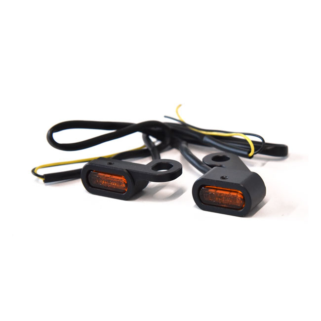 Fastline, Below Bar Led Turn Signal Set. Black 14-21 Xl