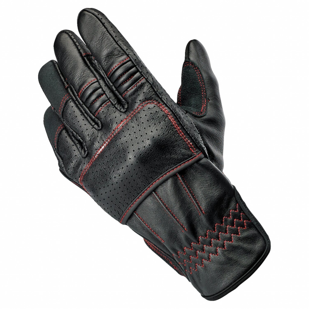 Biltwell Borrego Gloves Black/Redline Ce Appr. Size M The Borrego Glov