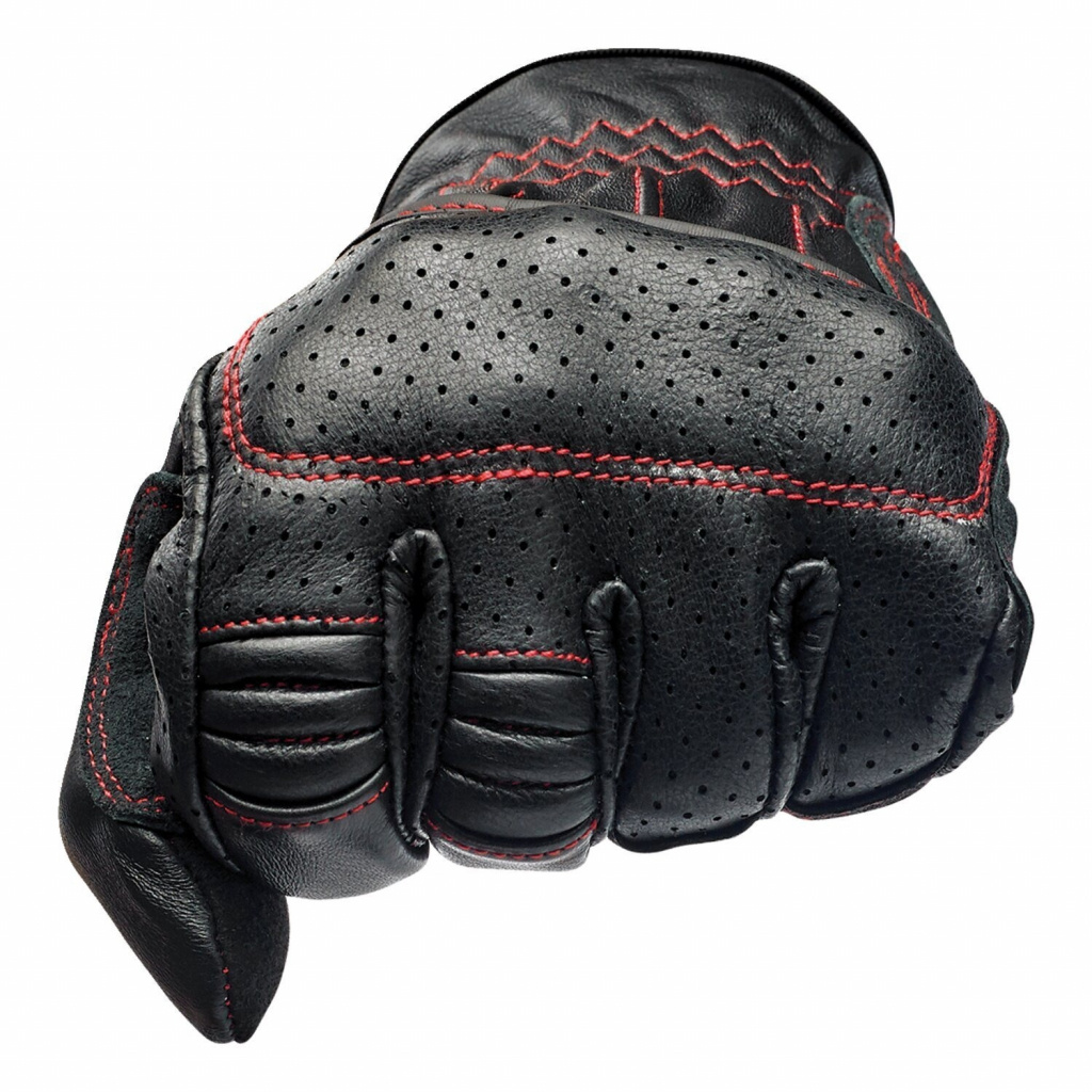 Biltwell Borrego Gloves Black/Redline Ce Appr. Size M The Borrego Glov