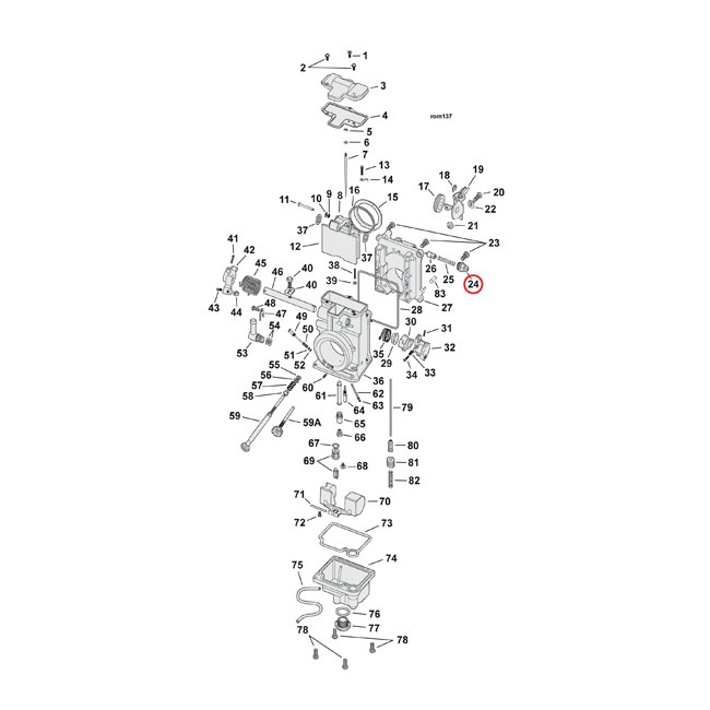 Mikuni Starter Nut, Choke