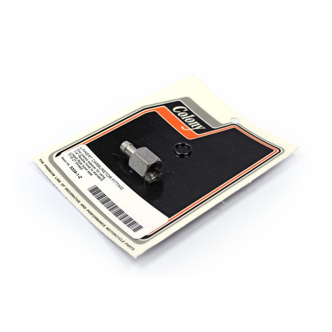 Colony, Linkert Fuel Line Adapter Fitting. Zinc 33-65 All H-D (Excl. 5