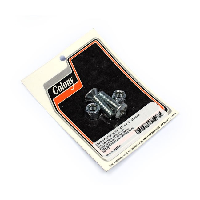 Colony, Rear Fender Support Mount Screw Set. Zinc 84-00 Softail, 80-86
