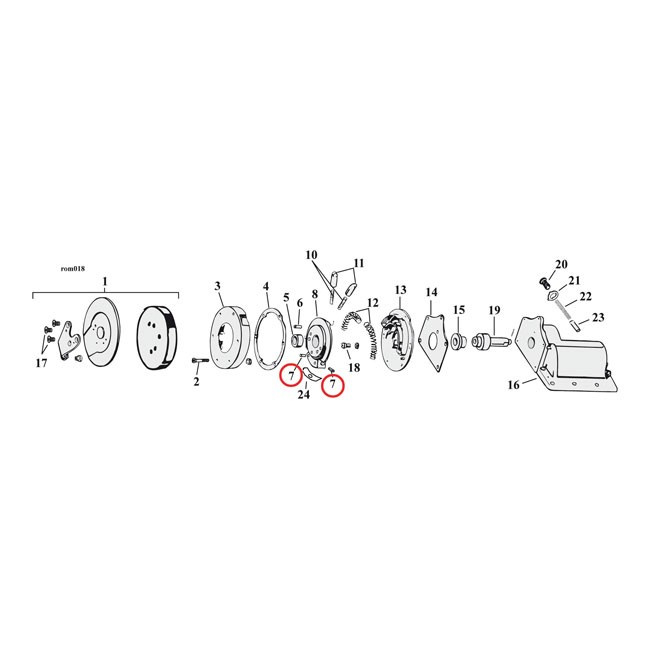 Roll pin, ratchet top transmission 74-E79 Big Twin 2 used. 1/16