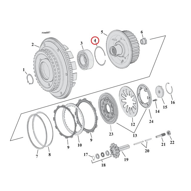 Retaining ring, clutch bearing 37905-90