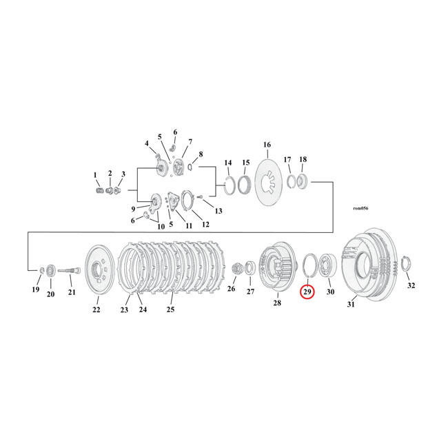 Retaining ring, clutch bearing 37905-90