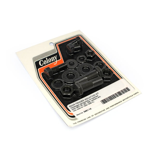 Colony, Rear Fender Mounting Kit. Black 30-36 H-D Vl Models