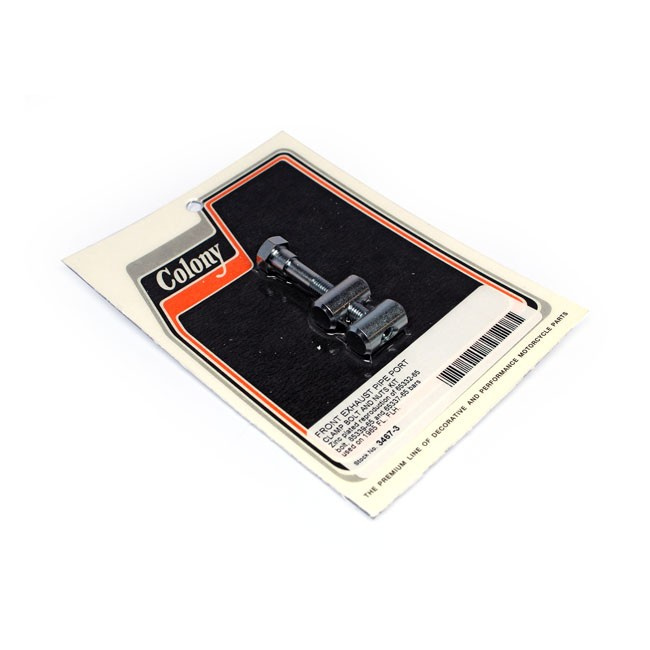 Colony, Front Exhaust Pipe Port Clamp Bolt And Nut Kit 1965 Fl Panhead