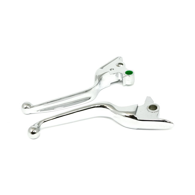 Handlebar Lever Kit, Wide Blade, Chrome Cable Operated - 18-22 Softail