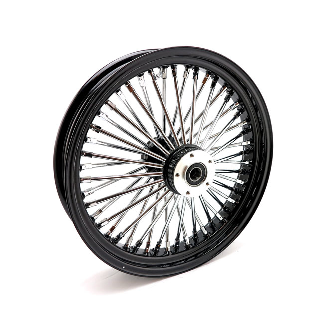 Mcs Radial 48 Fat Spoke Front Wheel 3.50 X 18 Df Black 00-07 Touring,