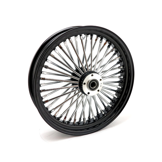 Mcs Radial 48 Fat Spoke Front Wheel 3.50 X 18 Sf Black 04-05 Fxdwg Sf