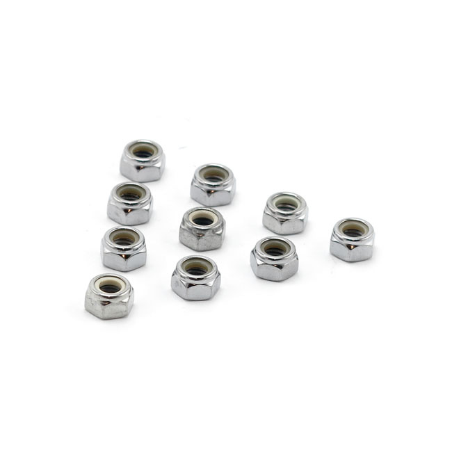 Colony M8 X 1.25 Nylon Insert Lock Nuts. Chrome