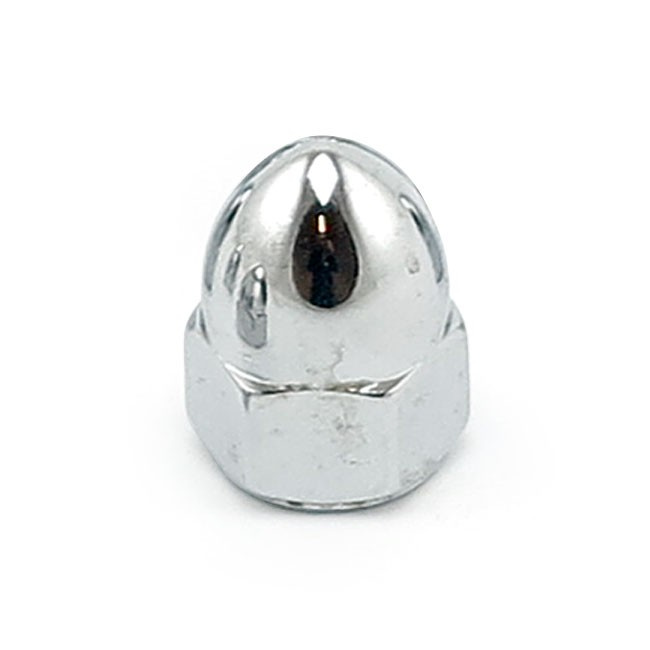 Colony, 1/4-20 Acorn Nuts Chrome. High Crown