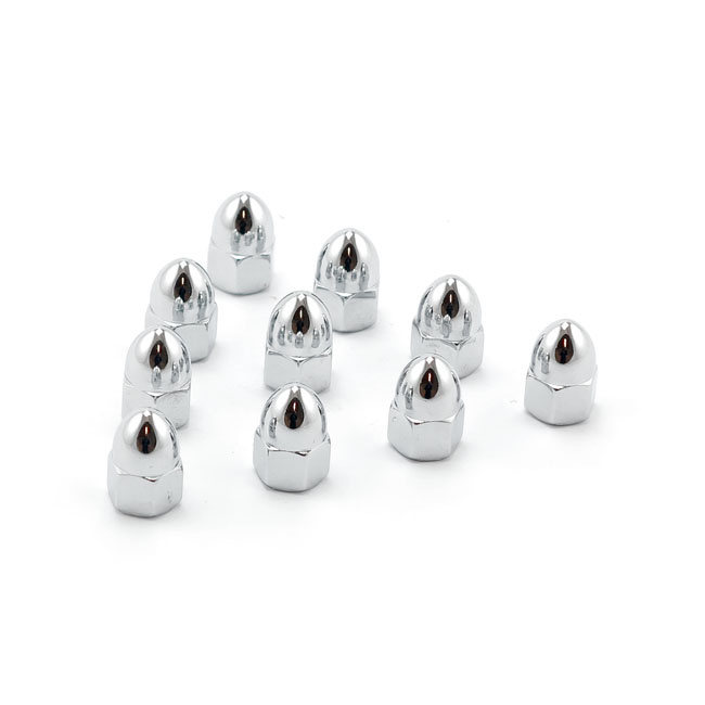 Colony, M6 X 1.0 Acorn Nuts Chrome. High Crown