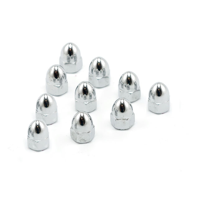 Colony, 10-32 Acorn Nuts Chrome. High Crown