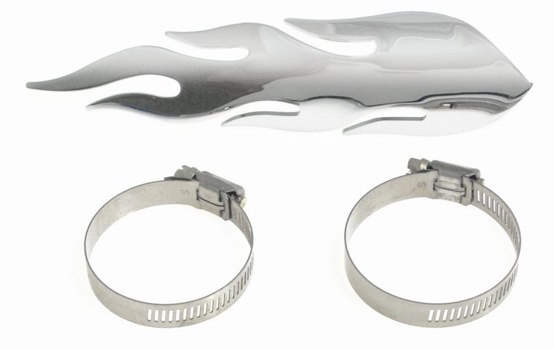 V�rmeskydd m. flammor, 1-3/4avgasr�r, 8 l�ng, kromat