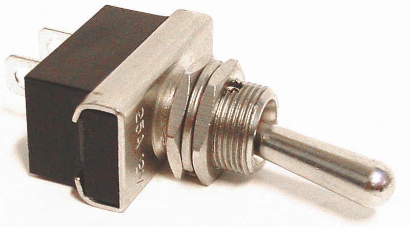 Vippstr�mbrytare metallknapp,on/off max 25A