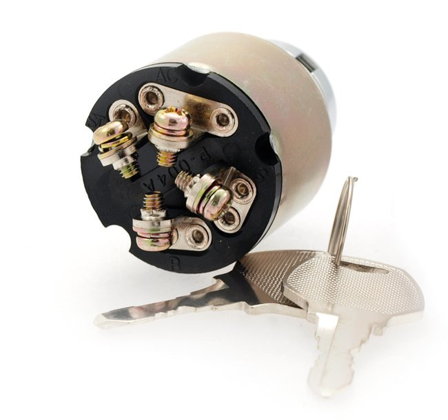 Ignition switch, universal, 3-position 1/ 0/start (car style)