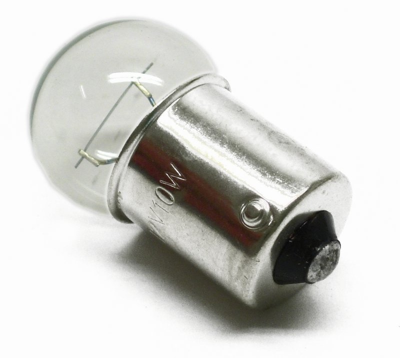 Clear bulb, 12V 10W single polar, for 70-075/134. BA 15 S, NOT EU appr