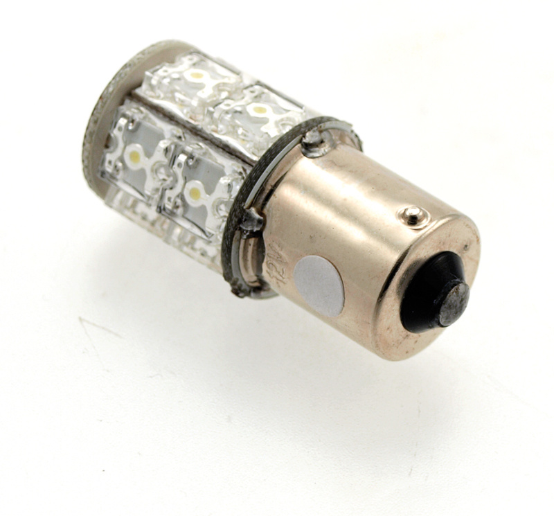 Gl�dlampa LED, enkelpol, vit 12V (sockel BA15s) passar 70-070/071 m.fl