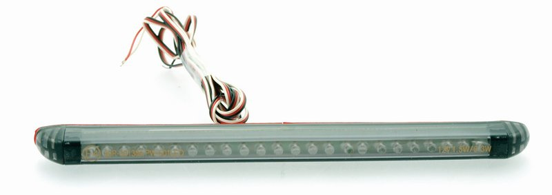 String L.E.D baklampa med bromsljus, tonat glas,126x8x11mm, E-m�rkt