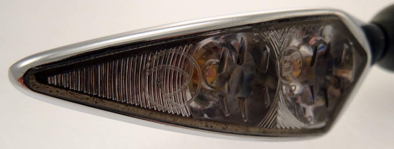 Kellermann Micro Rhomus DF Chrome, blink/bak&broms  E-m�rkt, v�nster