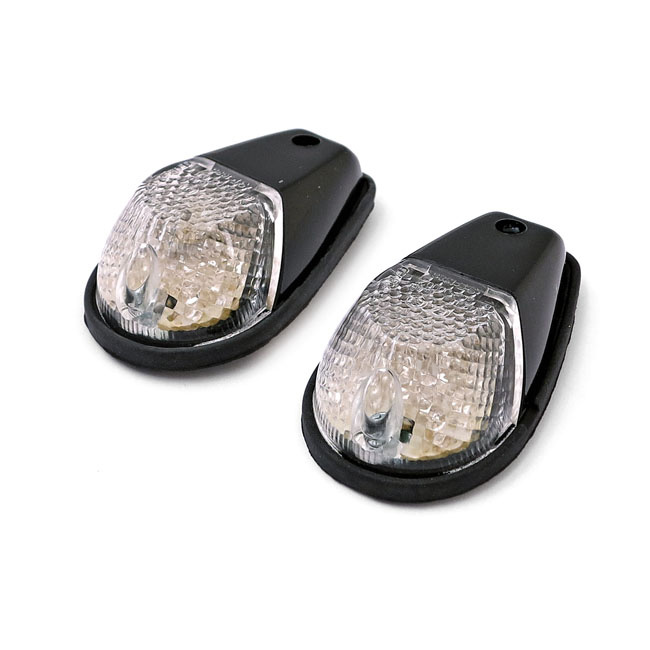 Blinkers, led, E-m�rkt, svarta m klara glas f�r k�p/cutsmontering