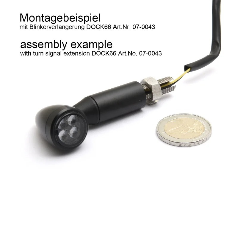 Micro Bullet LED Turnsignal / Taillight Combination black, ECE