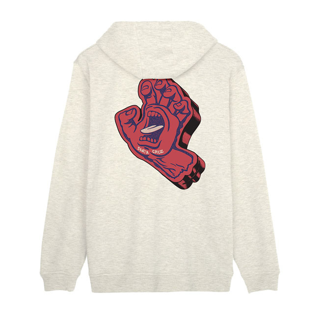 Santa Cruz Screaming Foam Hand Hoodie Athletic Heather Size S Roll Up