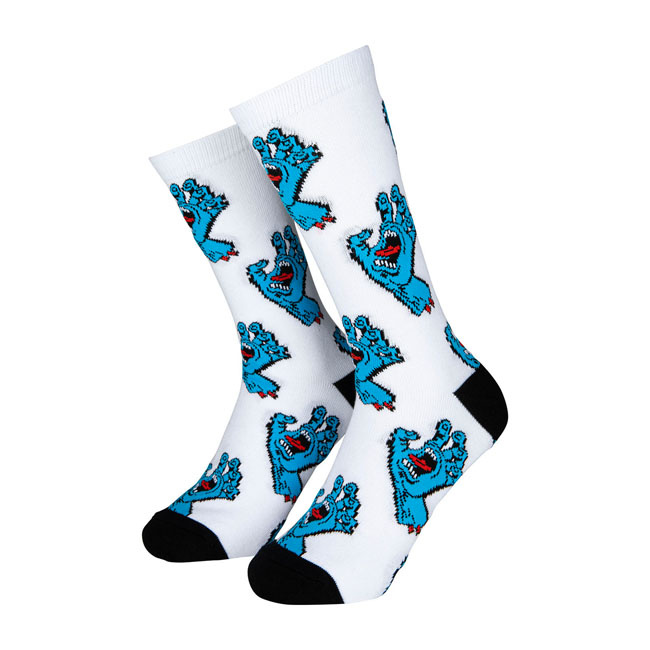 Santa Cruz Multi Hand Socks (2 Pack) White/Black  Size 42-45 Eu Roll U