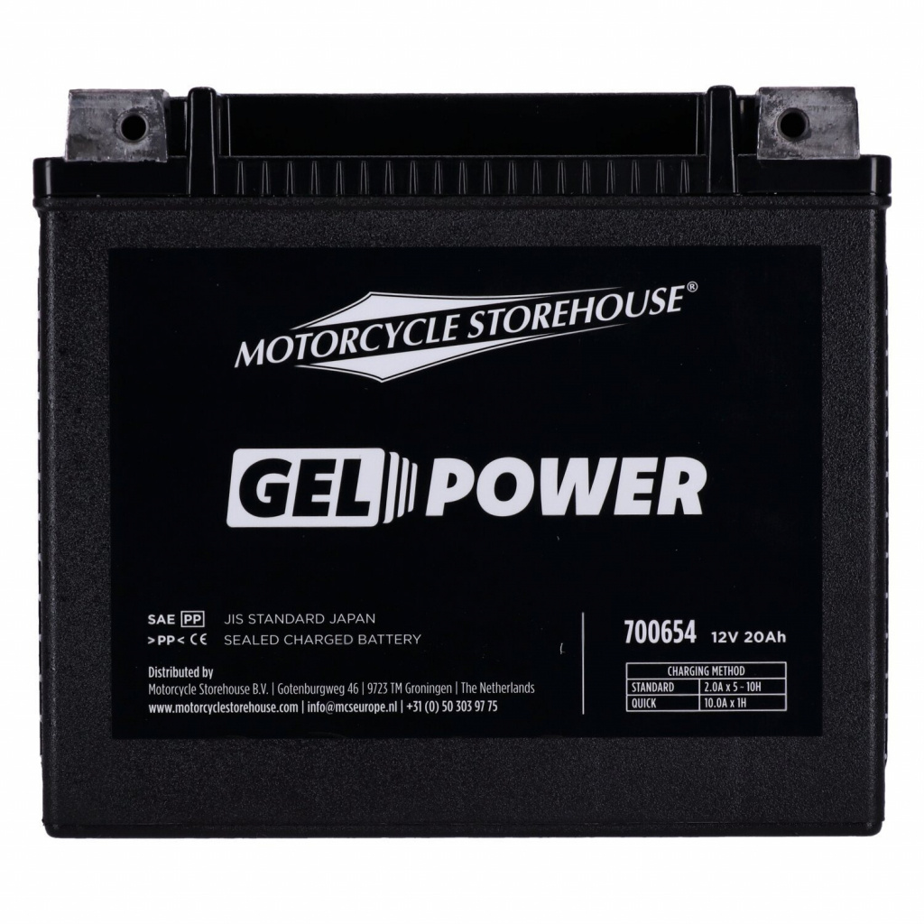 MCS, Nano Series sealed GEL battery. 12V, 20Ah, 360cca 73-86 e-start F